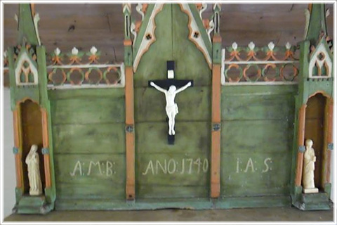 Altartavla, kulhål, Fårö kyrka