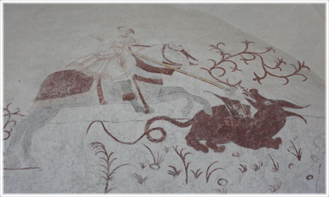 Halla kyrka, Gotland, kalkmålningar