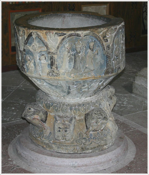 Stenkyrka kyrka, dopfunt från 1100-talet