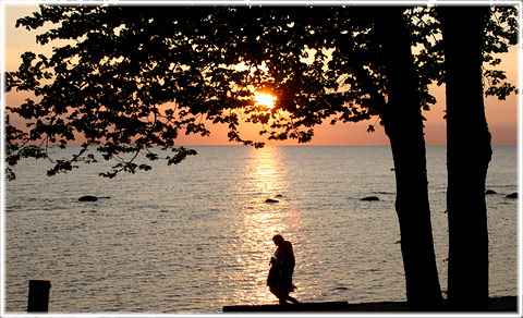 Solnedgng vid Strandpromenaden i Visby, Visbyguiden